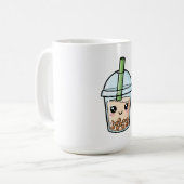 Cute Kawaii Smiling Boba Tea Kaffeetasse (Vorderseite Links)