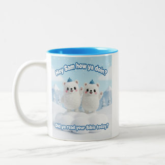 Cute Kawaii Snow Bears – “Did Ya Read Your Bible'' Zweifarbige Tasse