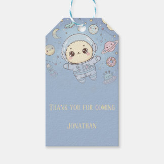 Cute Kawaii Space - Astronaut and Smiling Moon Geschenkanhänger