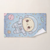 Cute Kawaii Space - Astronaut and Smiling Moon Handtuch (Handtuch)