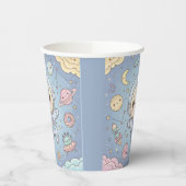 Cute Kawaii Space - Astronaut and Smiling Moon Pappbecher (Links)