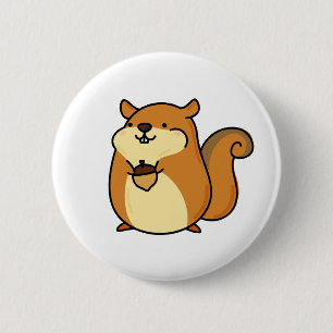 Cute Kawaii Squirrel Button