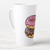 Cute Kawaii Stacked Donuts Illustration Milchtasse (Linke Ecke)