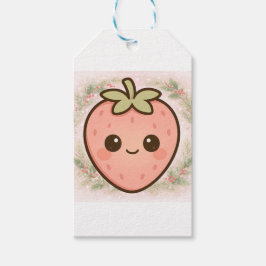 Cute Kawaii Strawberry Gift Tag Geschenkanhänger