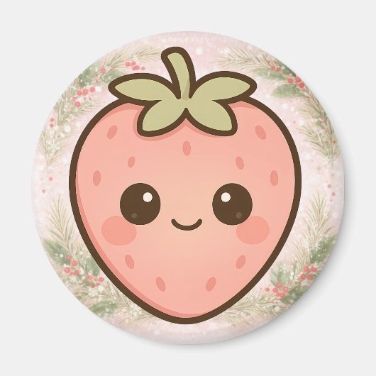 Cute Kawaii Strawberry Magnet (Vorne)