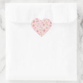 Cute Kawaii Teddy Bear Strawberry Pattern | Pink Herz-Aufkleber (Tasche)