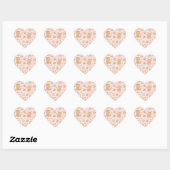 Cute Kawaii Teddy Bear Tea Party Pattern | Pastel Herz-Aufkleber (Blatt)