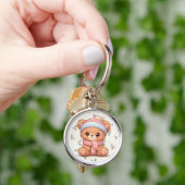 Cute Kawaii Teddy Bear Winter Keychain Schlüsselanhänger (Hand)