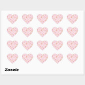 Cute Kawaii Teddy Bears & Strawberries Pattern  Herz-Aufkleber (Blatt)