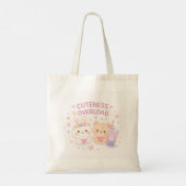 Cute Kawaii Tote Bag with Bunny & Bear Tragetasche (Rückseite)