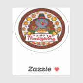 Cute Kawaii Turkey - Happy Thanksgiving Classic T- Aufkleber (Blatt)
