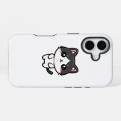 Cute Kawaii Tuxedo Cat Standing Character iPhone 16 Hülle (Rückseite (Horizontal))