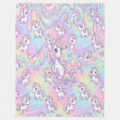 Cute Kawaii Unicorn Pastel Rainbow Magical  Fleecedecke (Vorderseite)
