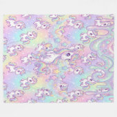 Cute Kawaii Unicorn Pastel Rainbow Magical  Fleecedecke (Vorderseite (Horizontal))