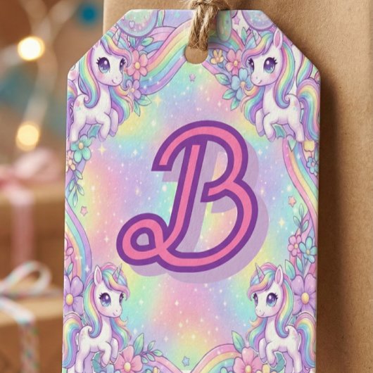 Cute Kawaii Unicorn Pastel Rainbow Magical Geschenkanhänger