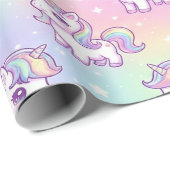Cute Kawaii Unicorn Pastel Rainbow Magical Geschenkpapier (Rolleneckpunkt)