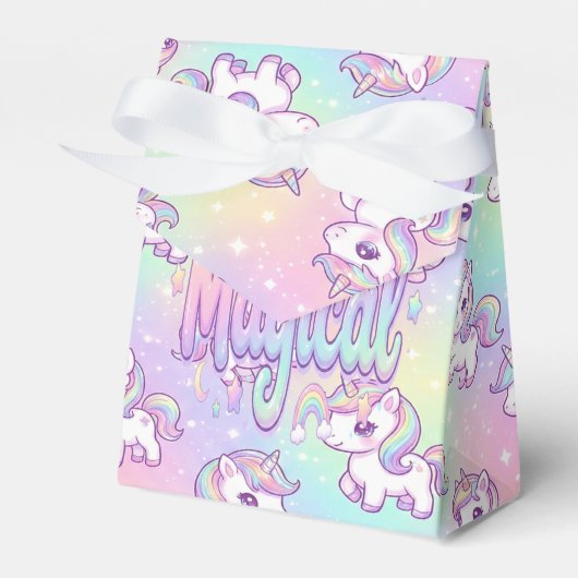 Cute Kawaii Unicorn Pastel Rainbow Magical Geschenkschachtel (Vorderseite)