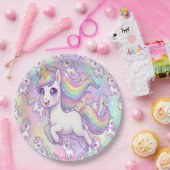 Cute Kawaii Unicorn Pastel Rainbow Magical Pappteller (Party)
