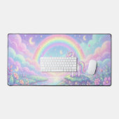 Cute Kawaii Unicorn Pastel Rainbow Magical Schreibtischunterlage (Tastatur & Maus)