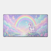 Cute Kawaii Unicorn Pastel Rainbow Magical Schreibtischunterlage (Vorderseite)