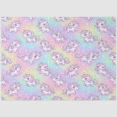 Cute Kawaii Unicorn Pastel Rainbow Magical Seidenpapier (Vorderseite)