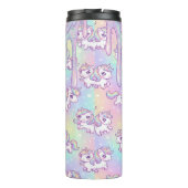 Cute Kawaii Unicorn Pastel Rainbow Magical Thermosbecher (Rückseite)
