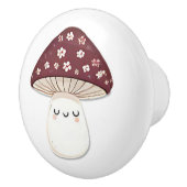 Cute Kawaii Whimsical Brown Mushroom Keramikknauf (Rechts)