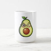Cute Kawaii Winking Avocado with Glasses Kaffeetasse (Mittel)