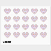 Cute Kawaii Winter Teddy Bear Pattern | Purple Herz-Aufkleber (Blatt)