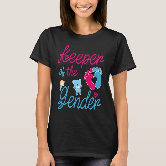 Cute Keeper of Gender baby reveal party idea T-Shirt (Vorderseite)