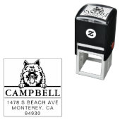 Cute Keeshond Custom Dog Address Stamp Permastempel (Beispiel)