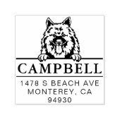 Cute Keeshond Custom Dog Address Stamp Permastempel (Design)