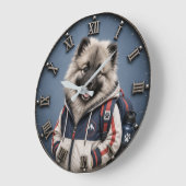 Cute Keeshond Puppy Große Wanduhr (Winkel)