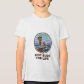 Cute kid and puppy on a road Tri-Blend shirt (Vorderseite)