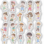 Cute Kids Activity Vinyl Stickers Aufkleber (Vorderseite)