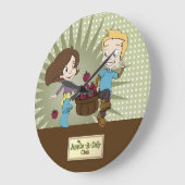 Cute Kids - Apple -A- Day Club! Große Wanduhr (Winkel)