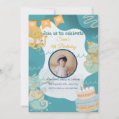 Cute Kids Birthday Invitation Feiertagskarte (Vorderseite)