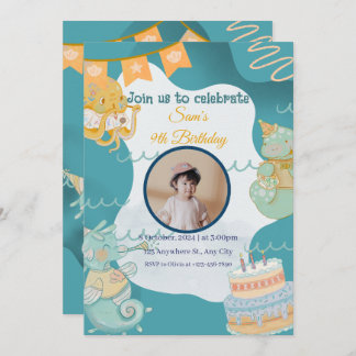 Cute Kids Birthday Invitation Feiertagskarte