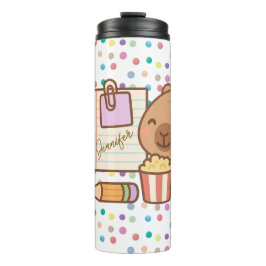 Cute Kids Capybara Popcorn Snack Time Thermosbecher