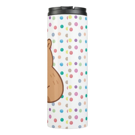 Cute Kids Capybara Popcorn Snack Time Thermosbecher (Rückseite)