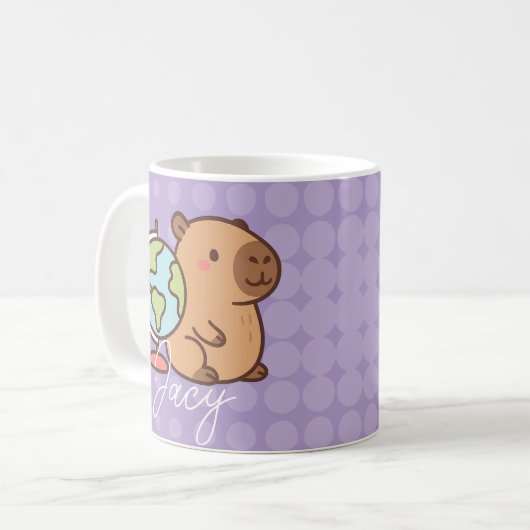 Cute Kids Capybara School Kaffeetasse (Vorderseite Links)