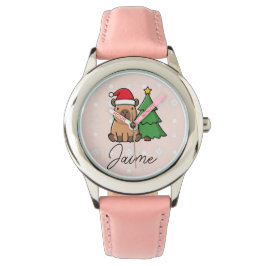 Cute Kids Christmas Capy Armbanduhr