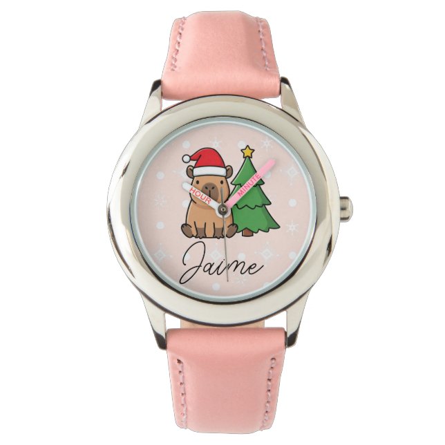 Cute Kids Christmas Capy Armbanduhr (Vorderseite)
