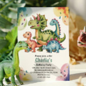 Cute Kids Dinosaur Theme Birthday Party  Einladung