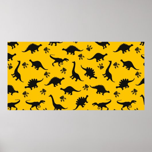 Cute kids dinosaurs pattern Colorful dinosaurs on Poster (Vorne)