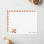 Cute Kids Farm Animals Flat Note Card Mitteilungskarte (Vorderseite/Rückseite Beispiel)