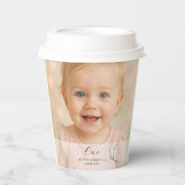 Cute Kid's First Birthday Party With Custom Photo Pappbecher