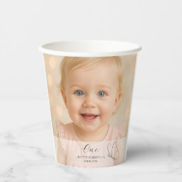 Cute Kid's First Birthday Party With Custom Photo Pappbecher