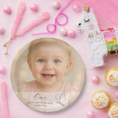 Cute Kid's First Birthday Party With Custom Photo Pappteller (Party)