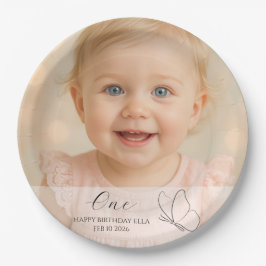 Cute Kid's First Birthday Party With Custom Photo Pappteller